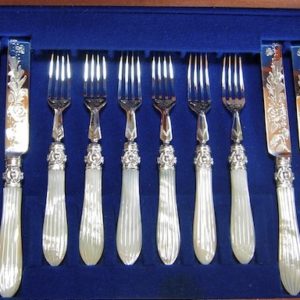 # デザートセット6客、両面装飾