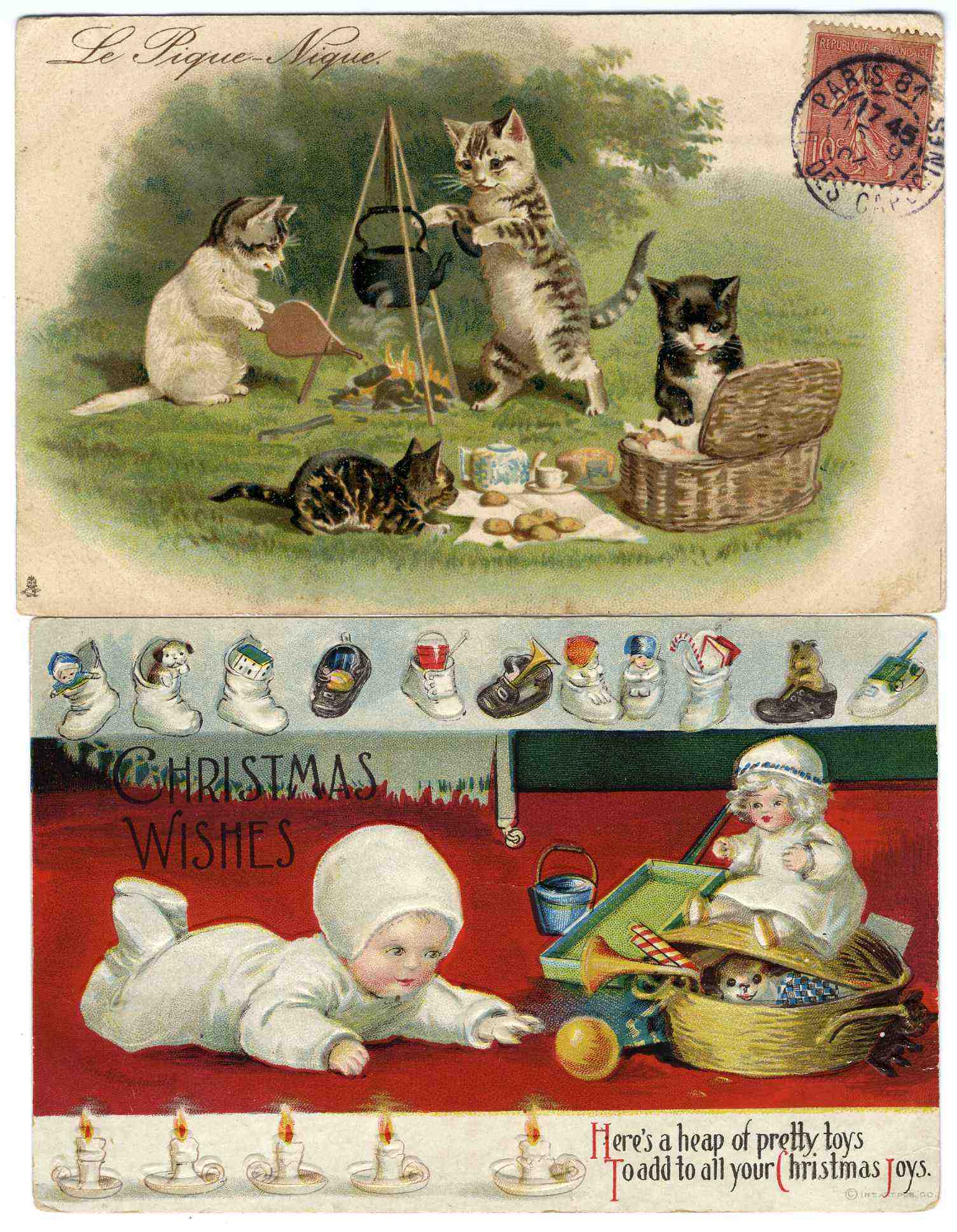 猫のピクニック クリスマスのあかちゃん アリスアンティークスブログ
