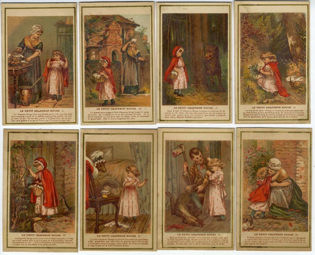 赤ずきんちゃんのクロモス. 8枚セット