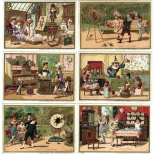 ボンマルシェ6枚セット、子供たちの遊びシリーズ