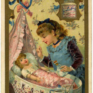 リボン、リボン、リボン...人形遊び。リービッヒのカード