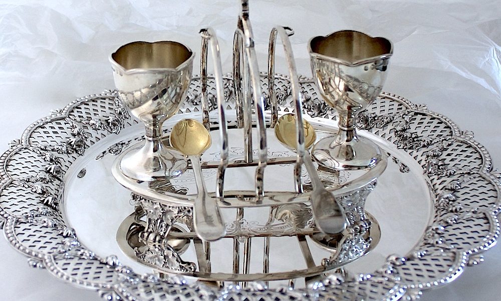 純銀 エッグカップ ソリッドシルバー スターリング アンティーク