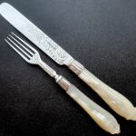 純銀マザーオブパール白蝶貝デザートセット、単品（送料込み）