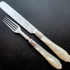 純銀マザーオブパール白蝶貝デザートセット、単品（送料込み）