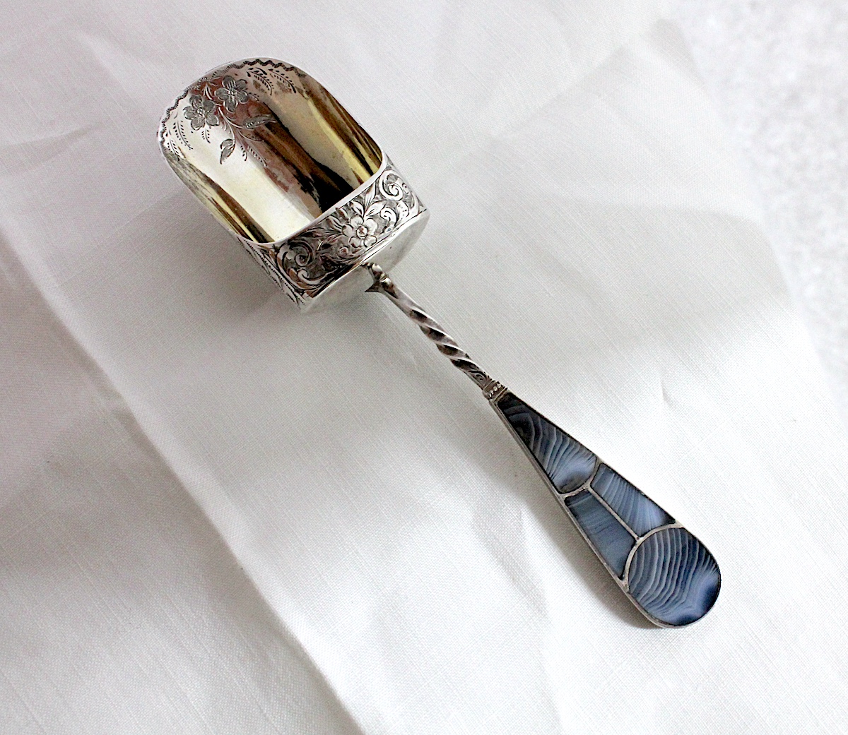 Sold、アゲートハンドルのキャディスプーン1905年