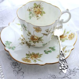 エインズレー デミタスカップ&ソーサー 1899年 薔薇とアザミと三つ葉